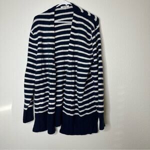 Madewell Cozy Walker Open Cardigan Wool Alpaca Blue White Large